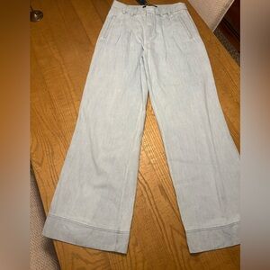 Veronica Beard Layla Pleat Front lightweight denim pant.